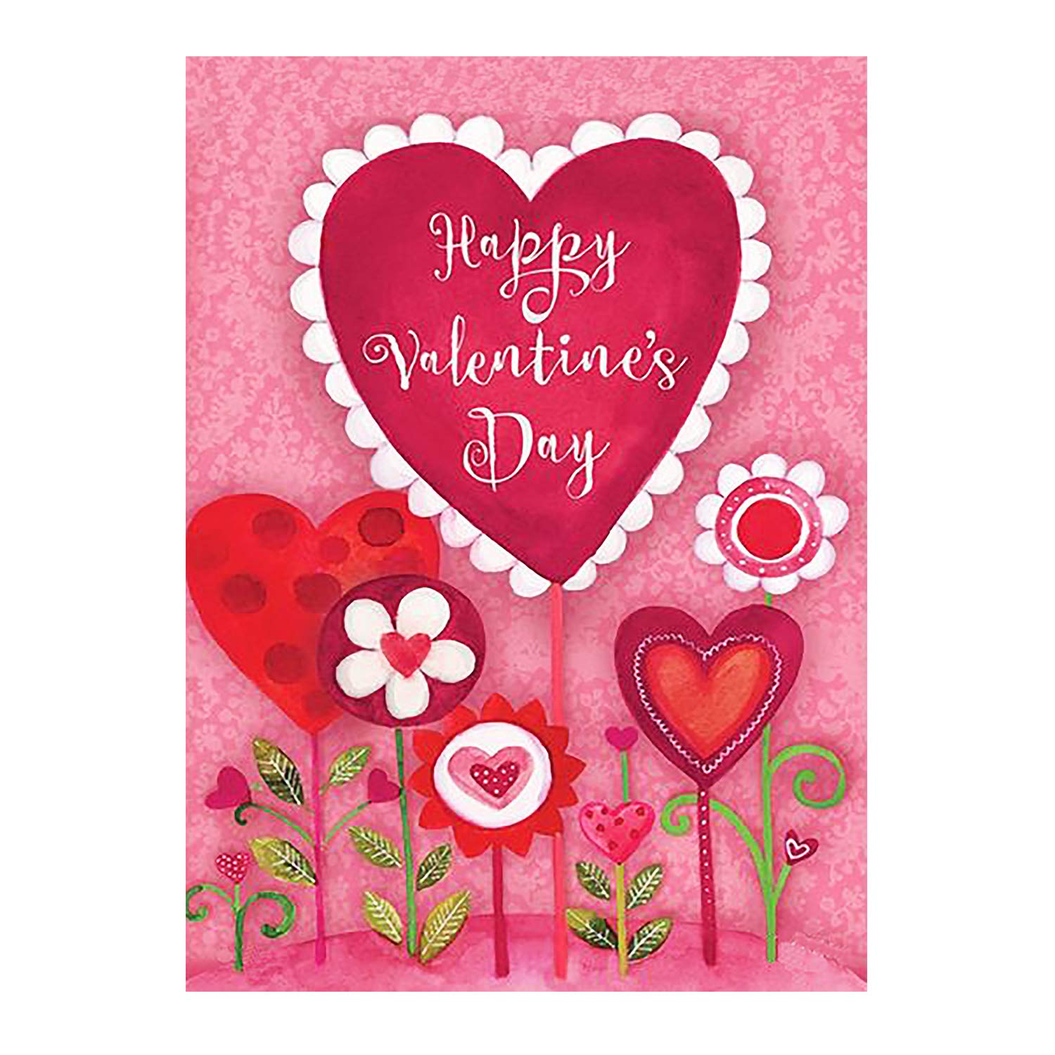 Amazon.com : Happy Valentine's Day Love Heart Flowers Pink Double